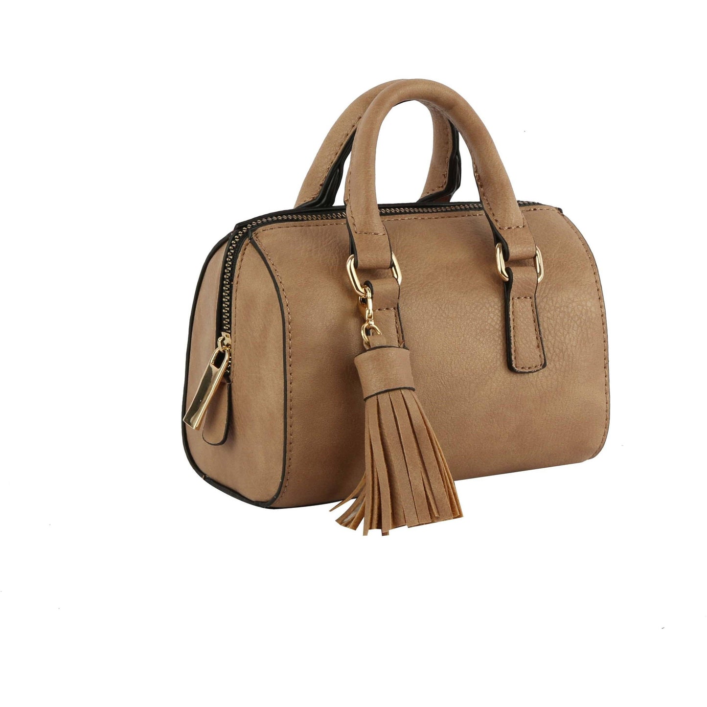 Cylinder Top Handle Satchel Handbag for Women Soft Leather S