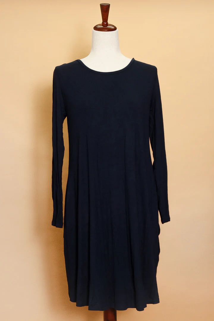 Plus Black Long Sleeve Dress