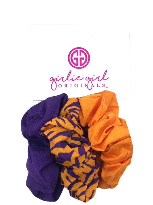 Assorted Purple And Orange Scrunchies