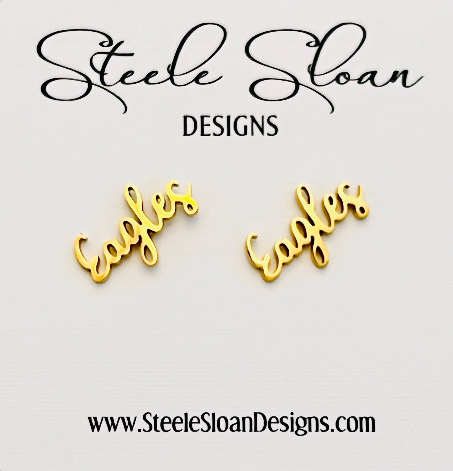 Eagles Fans Gold Stud Earrings  Eagles Team Gift  Go Eagles!