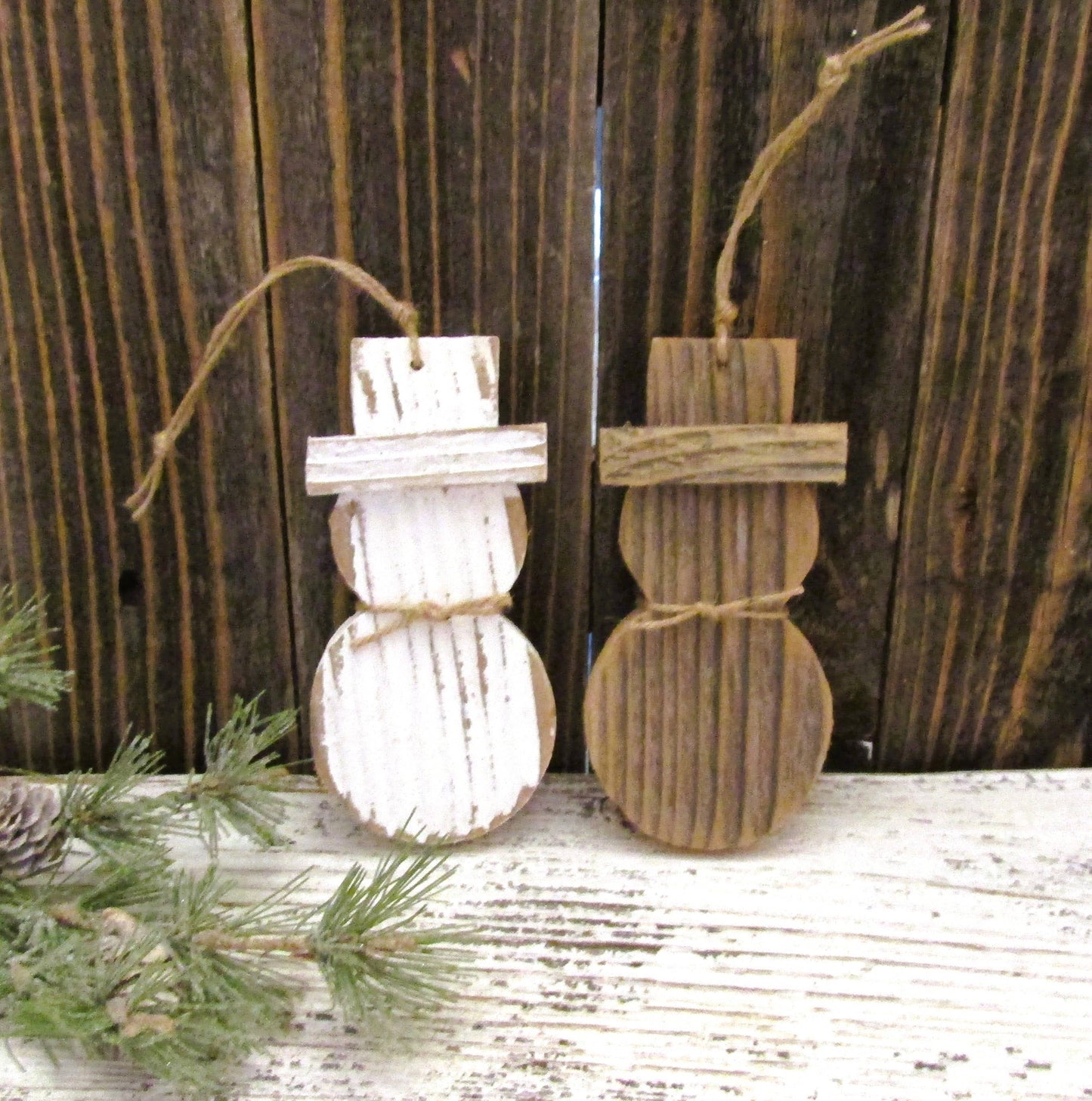 Rustic Snowman Ornament