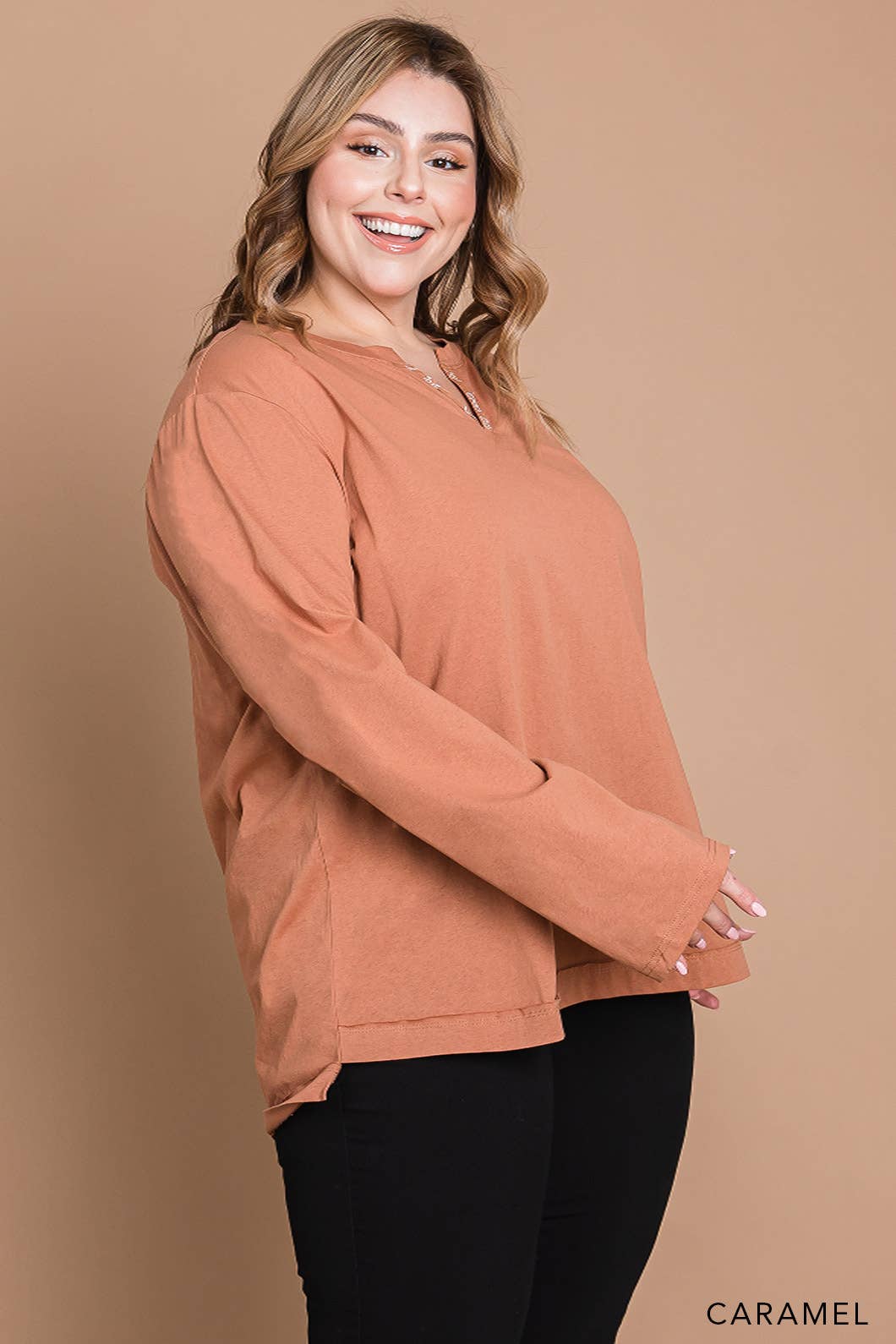 Washed Cotton Knit Top for Women