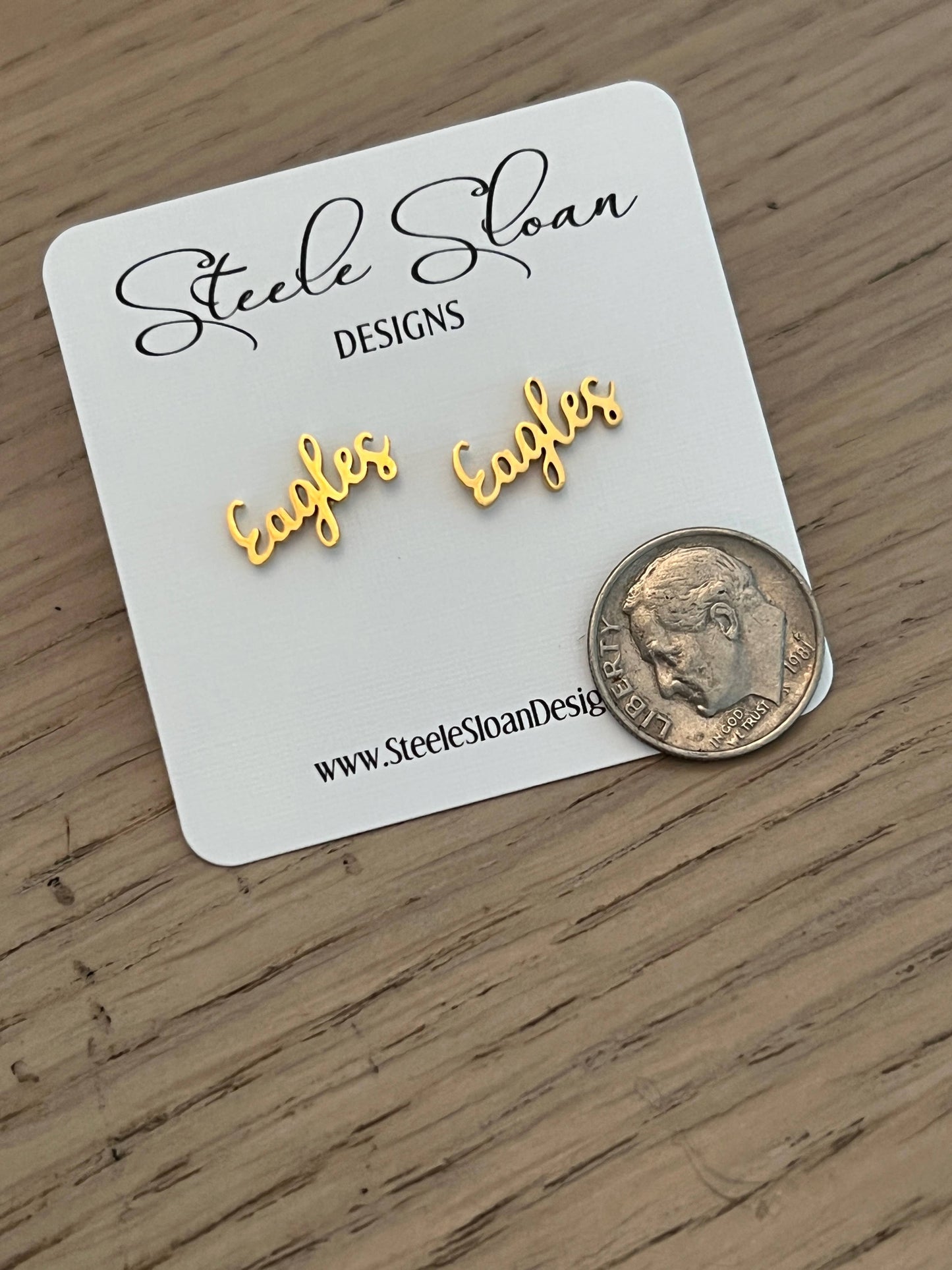 Eagles Fans Gold Stud Earrings  Eagles Team Gift  Go Eagles!