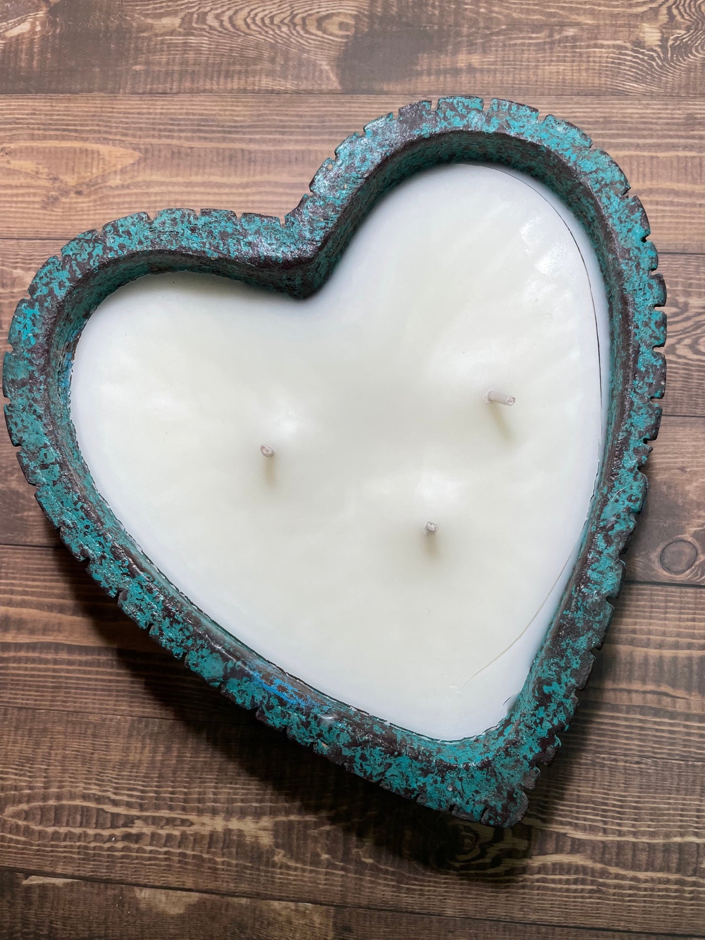 Large 3 Wick Heart Candle