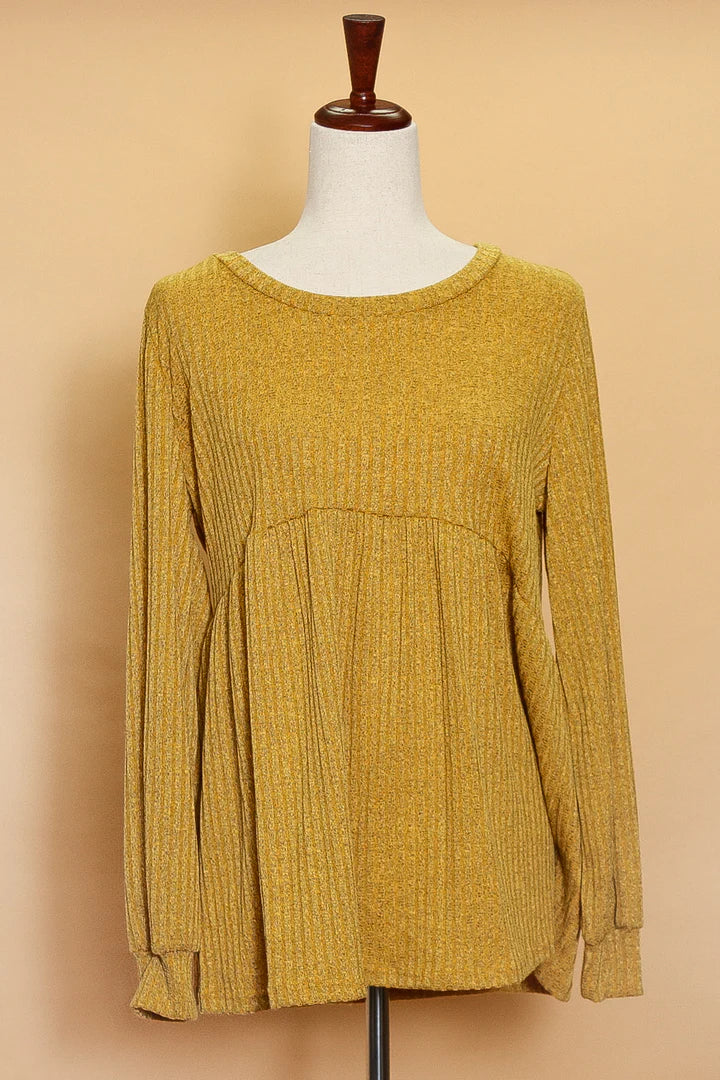 Mustard Ribbed Top