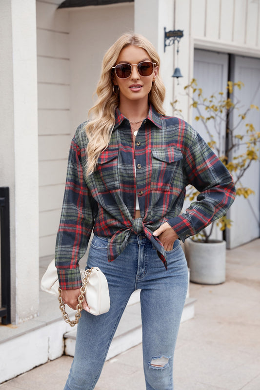 Plaid Flap Pocket Shirt