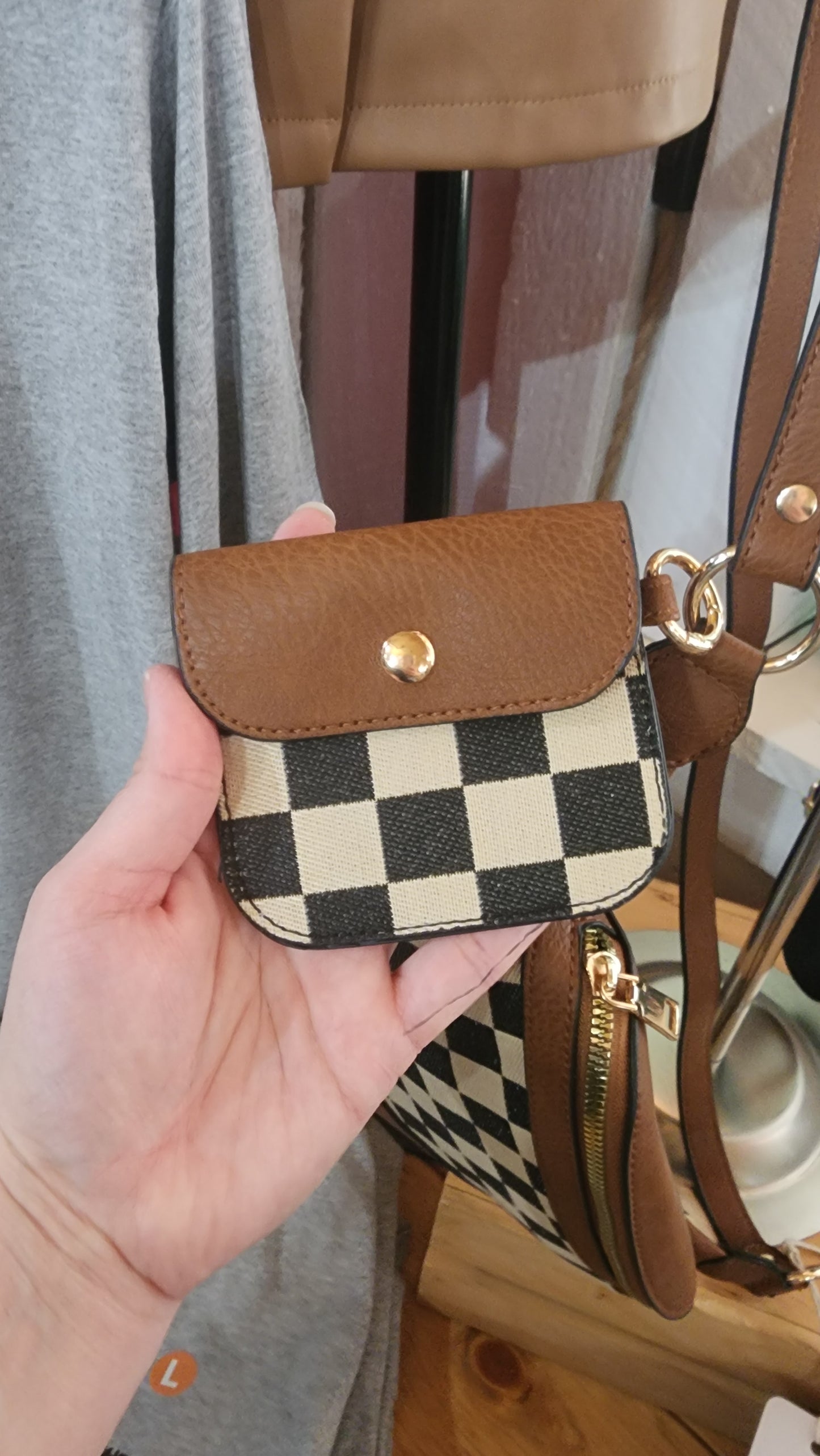 Checkered Crossbody Bag