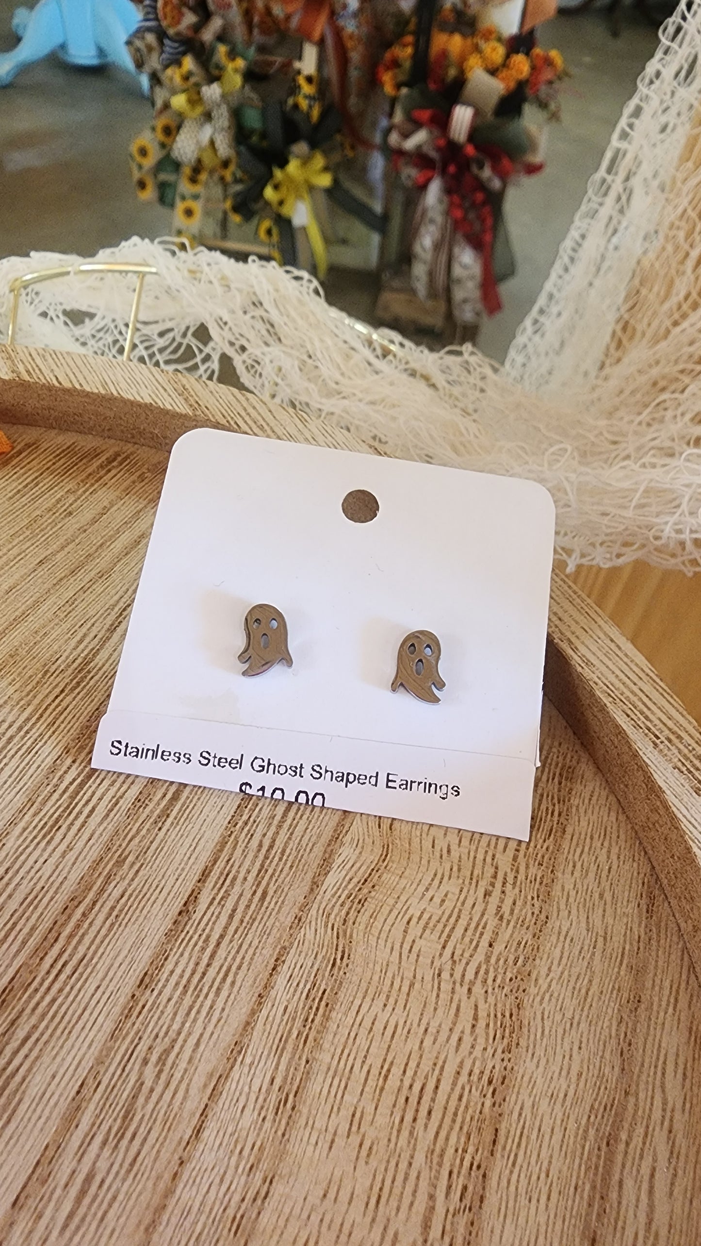 Stainless Steel Ghost Shaped Earrings