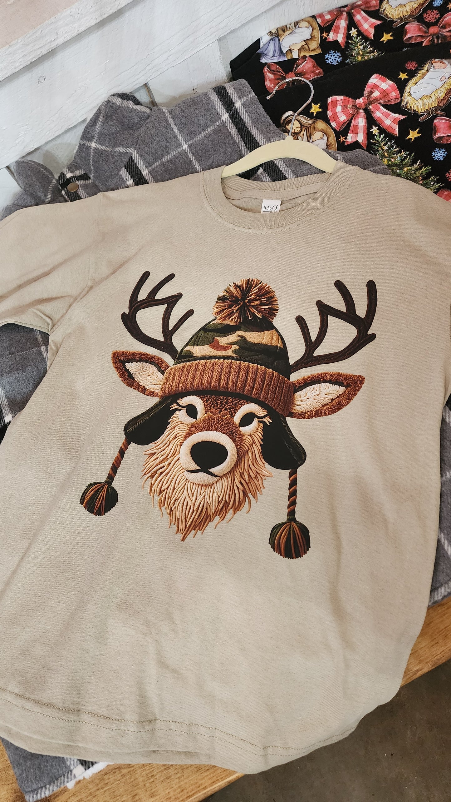 YOUTH Faux Crochet Camo Deer