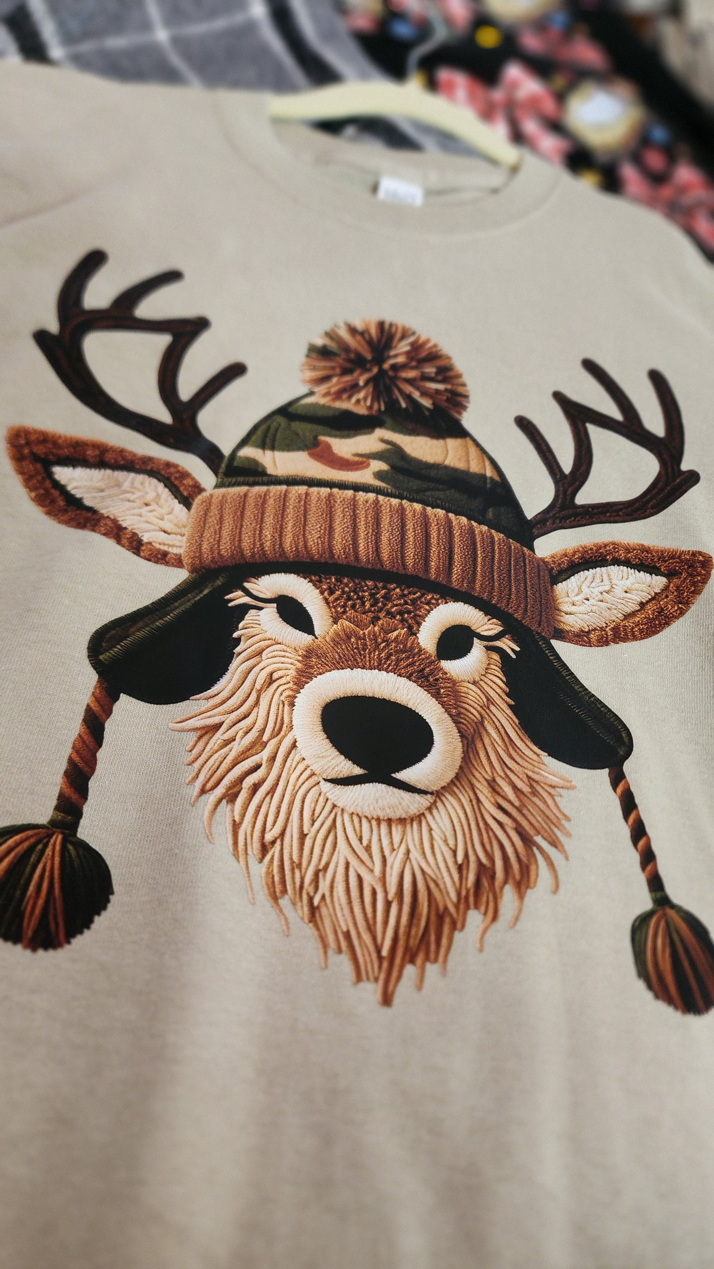 YOUTH Faux Crochet Camo Deer