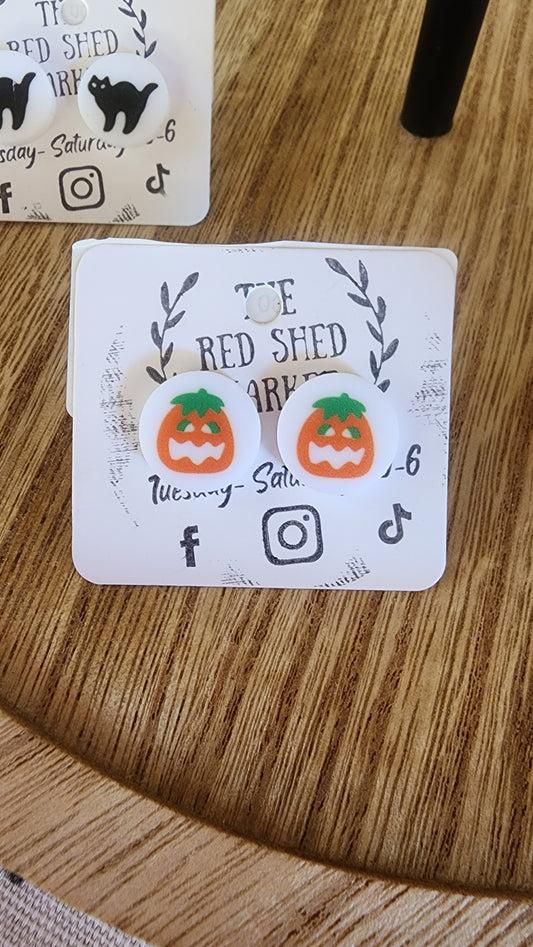 Pumpkin Cookie Earring Studs