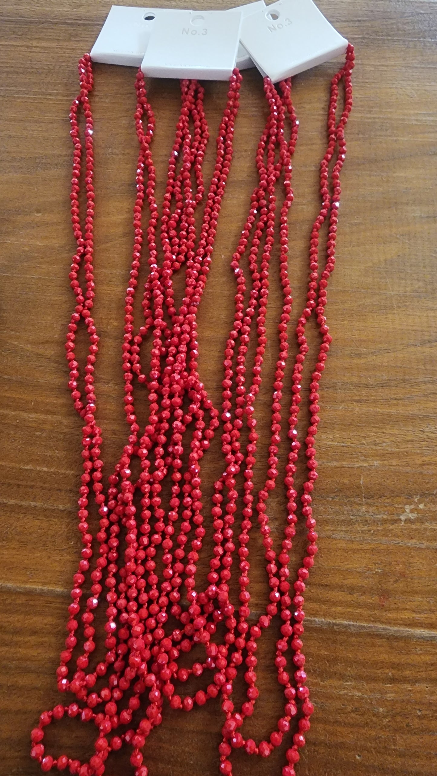 Red Beaded Long Necklace