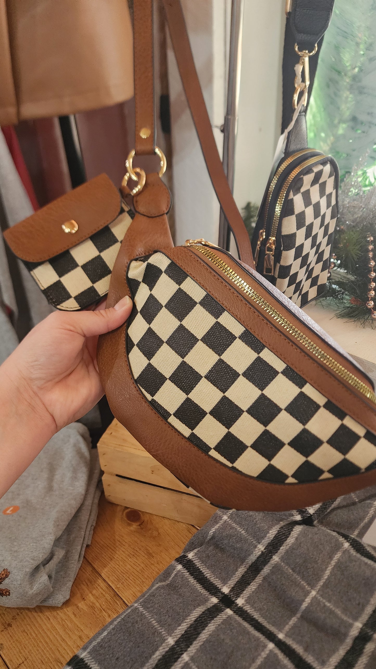 Checkered Crossbody Bag