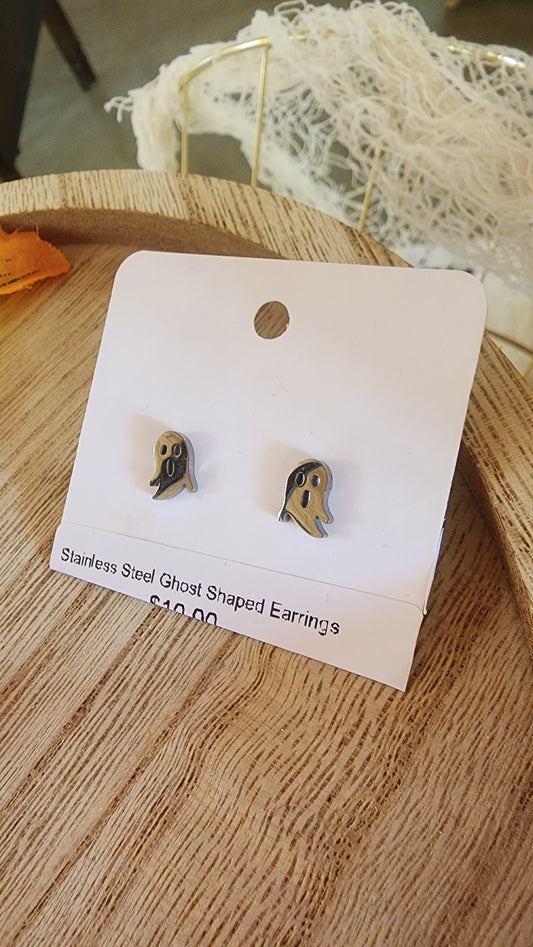 Stainless Steel Ghost Shaped Earrings