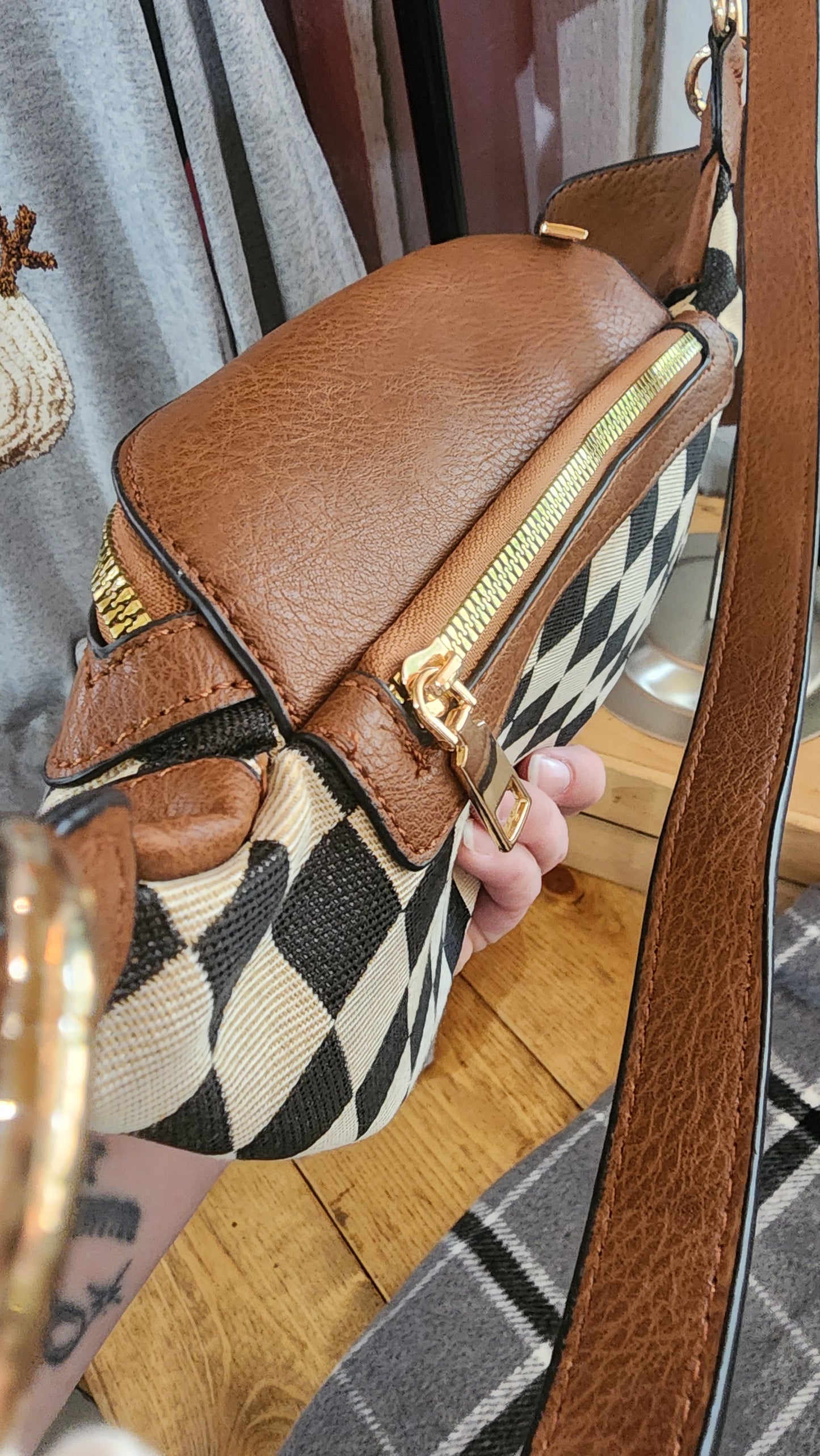 Checkered Crossbody Bag