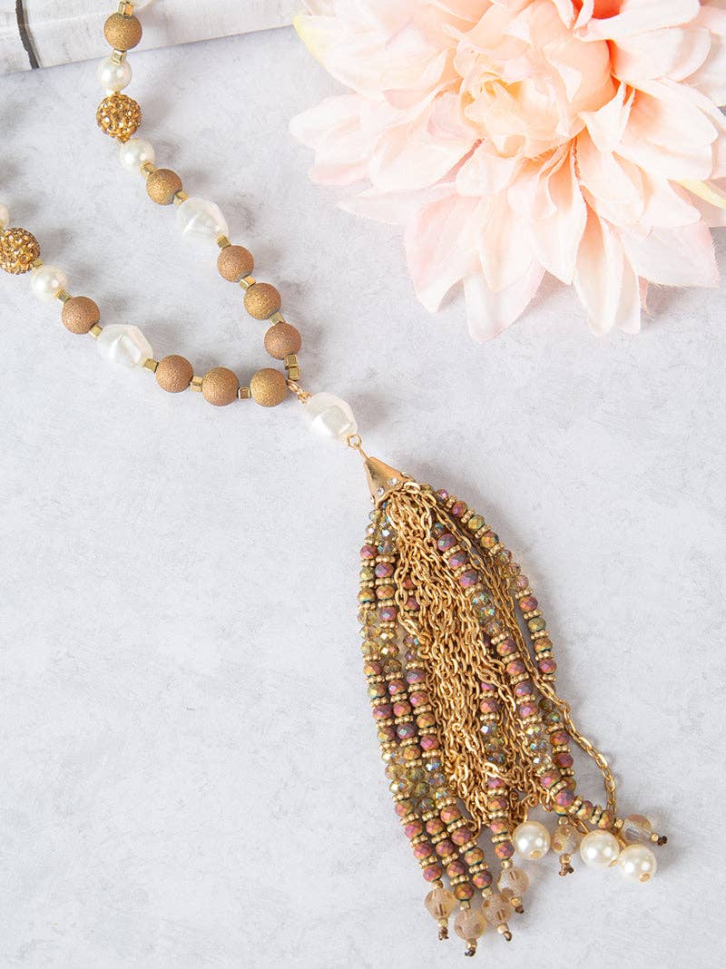 Southern Pearl Tassel Necklace