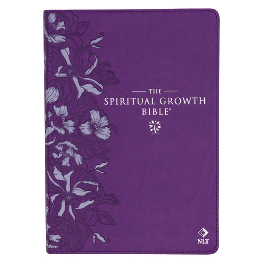 Purple Floral Spiritual Growth Bible New Living Translation